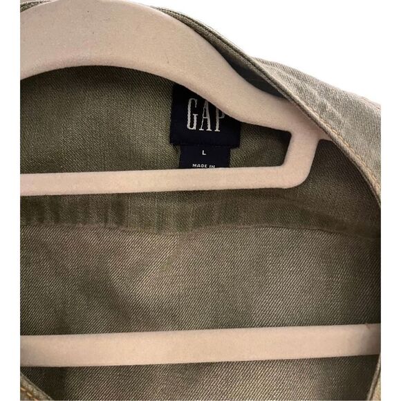 Gap Sage Green Denim Jacket Sz Large - Picture 5 of 5